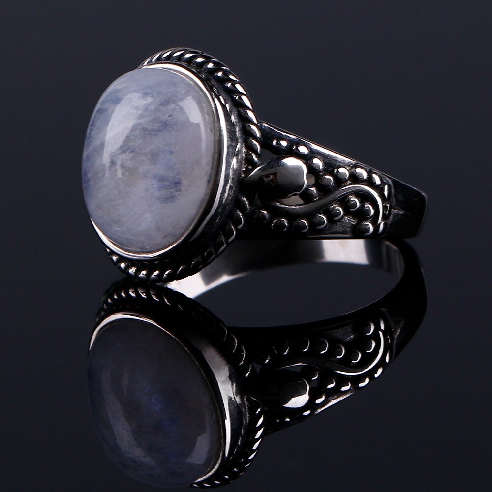 Bague en Pierre de Lune de 10x12mm Bijoux d'âmes