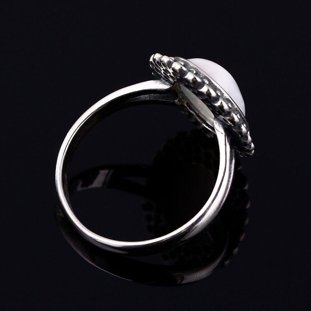 Bague en Pierre de Lune de 10x14mm Bijoux d'âmes