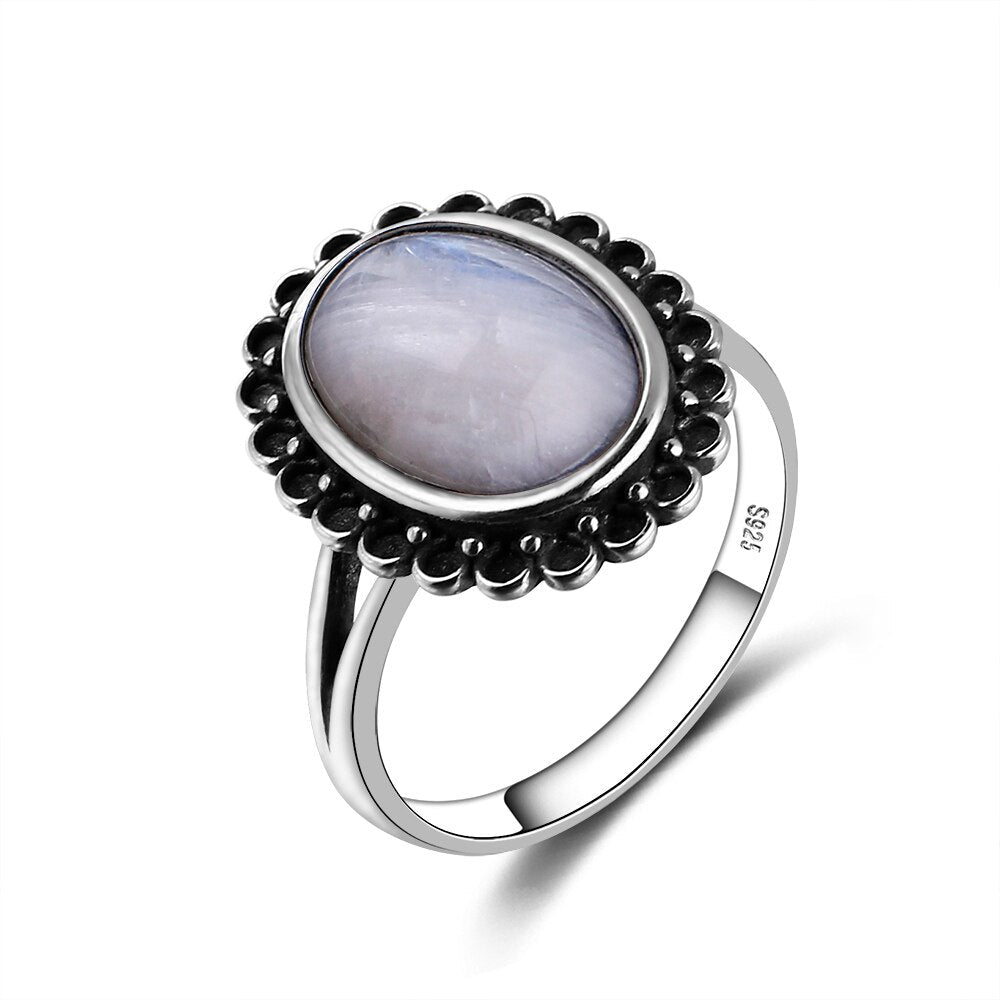 Bague en Pierre de Lune de 10x14mm Bijoux d'âmes