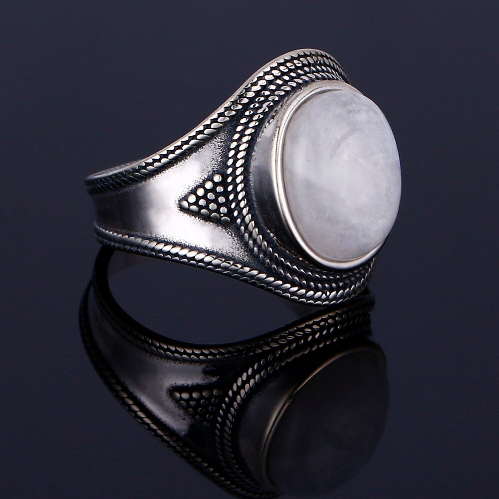 Bague en Pierre de Lune de 10x12mm Bijoux d'âmes