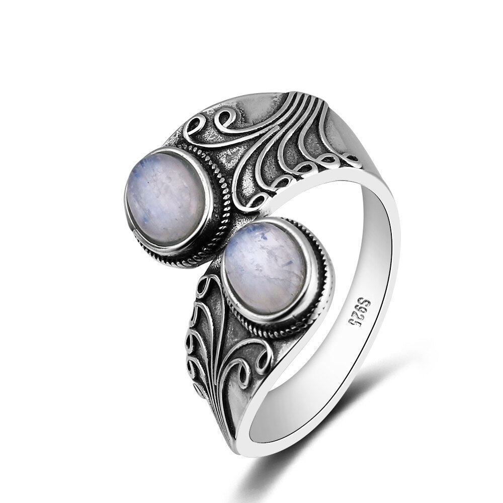 Bague en Pierre de Lune de 6x8mm Bijoux d'âmes