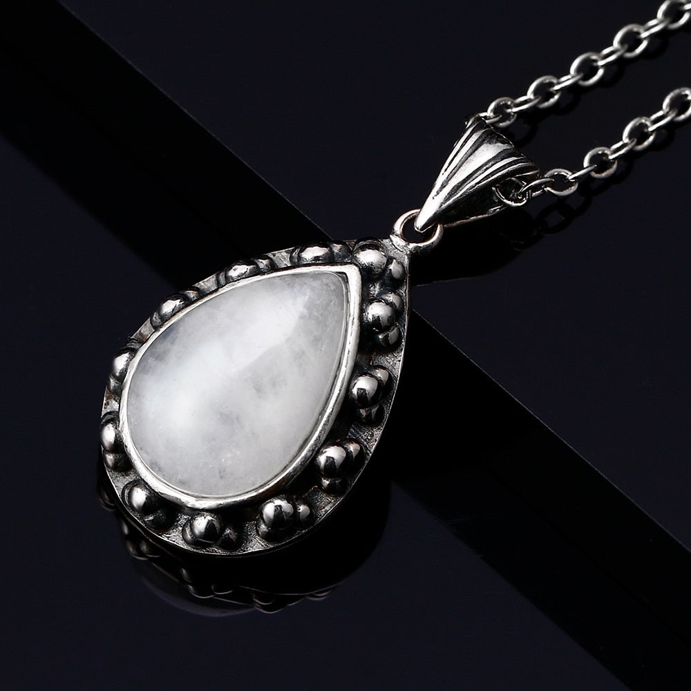 Collier en Pierre de Lune de 10x14mm Bijoux d'âmes