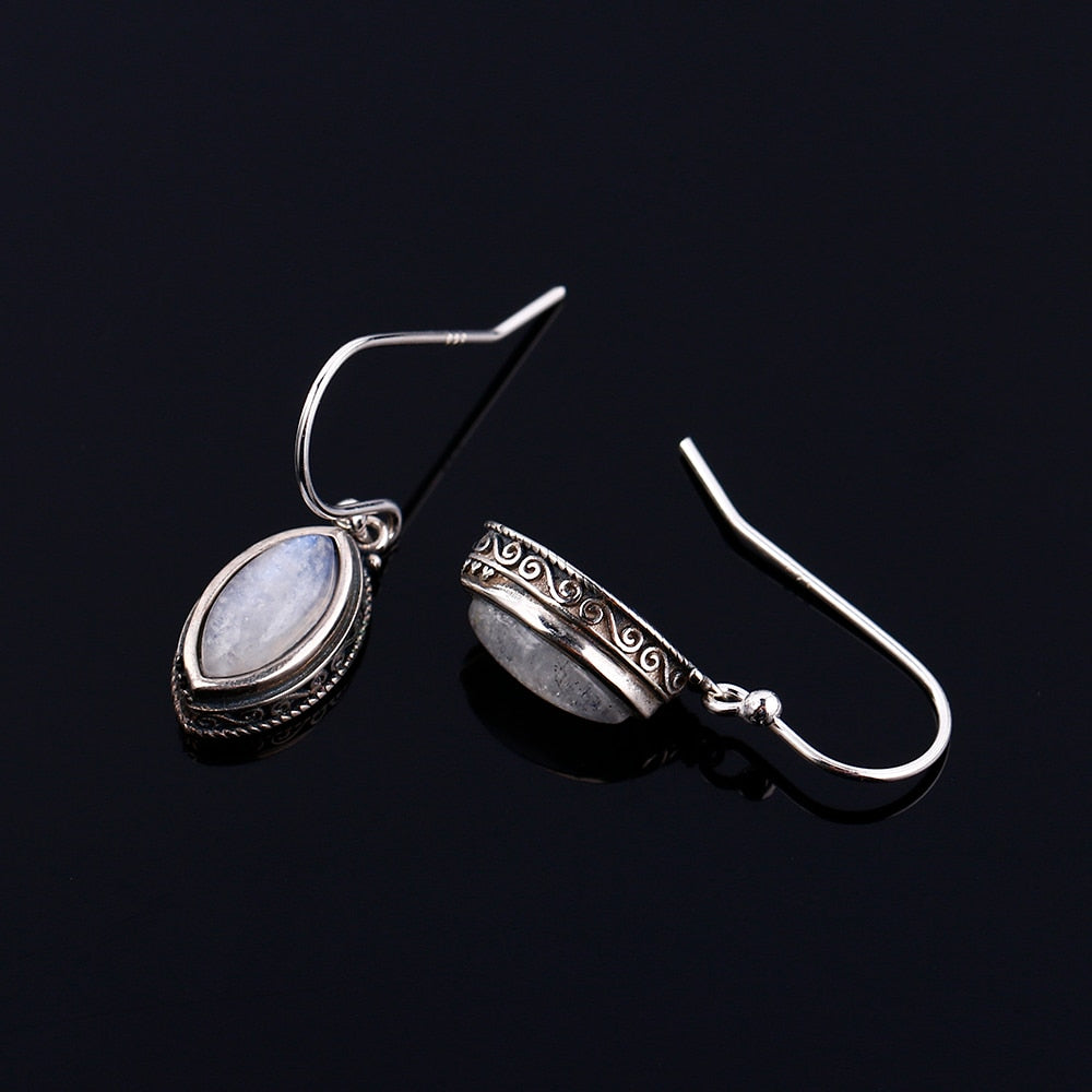 Boucles d'oreilles en Pierre de Lune de 5x10mm Bijoux d'âmes