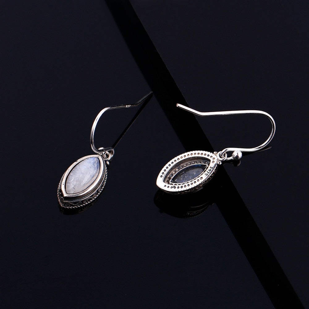 Boucles d'oreilles en Pierre de Lune de 5x10mm Bijoux d'âmes