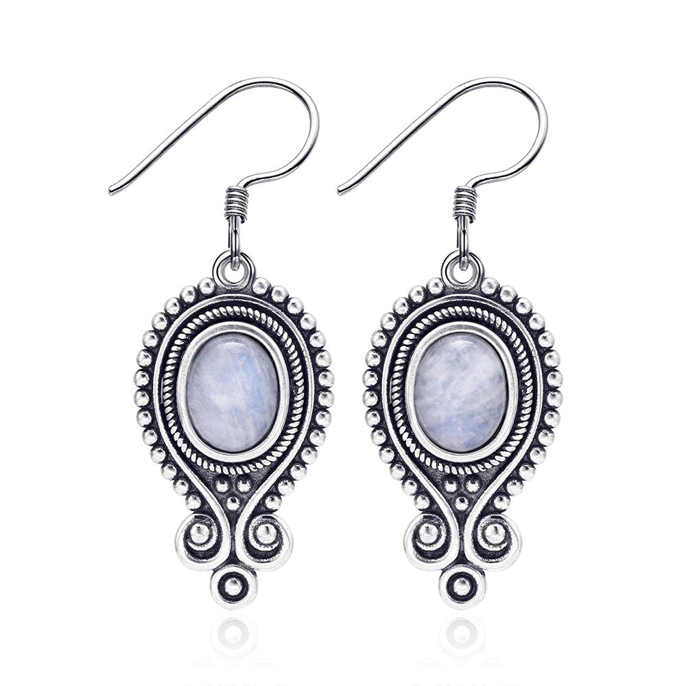 Boucles d'oreilles Pierre de Lune de 7x9mm Bijoux d'âmes