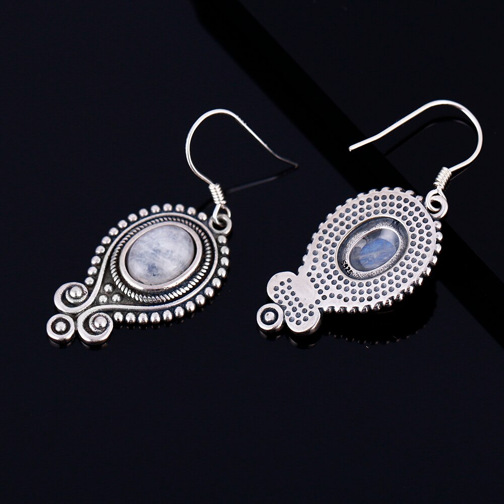 Boucles d'oreilles Pierre de Lune de 7x9mm Bijoux d'âmes