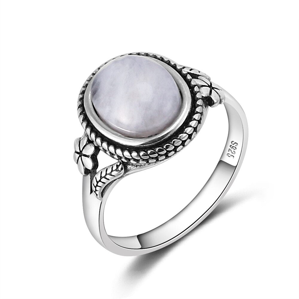 Bague en Pierre de Lune de 8x10mm Bijoux d'âmes