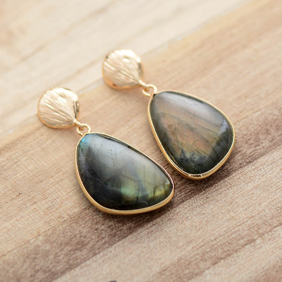 Boucles d'oreilles "Projection" en Labradorite Ma boutique