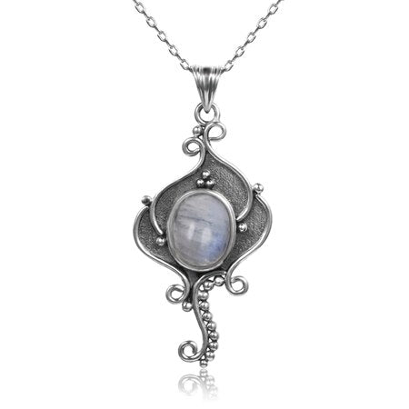 Collier en Pierre de Lune de 8x10mm Bijoux d'âmes