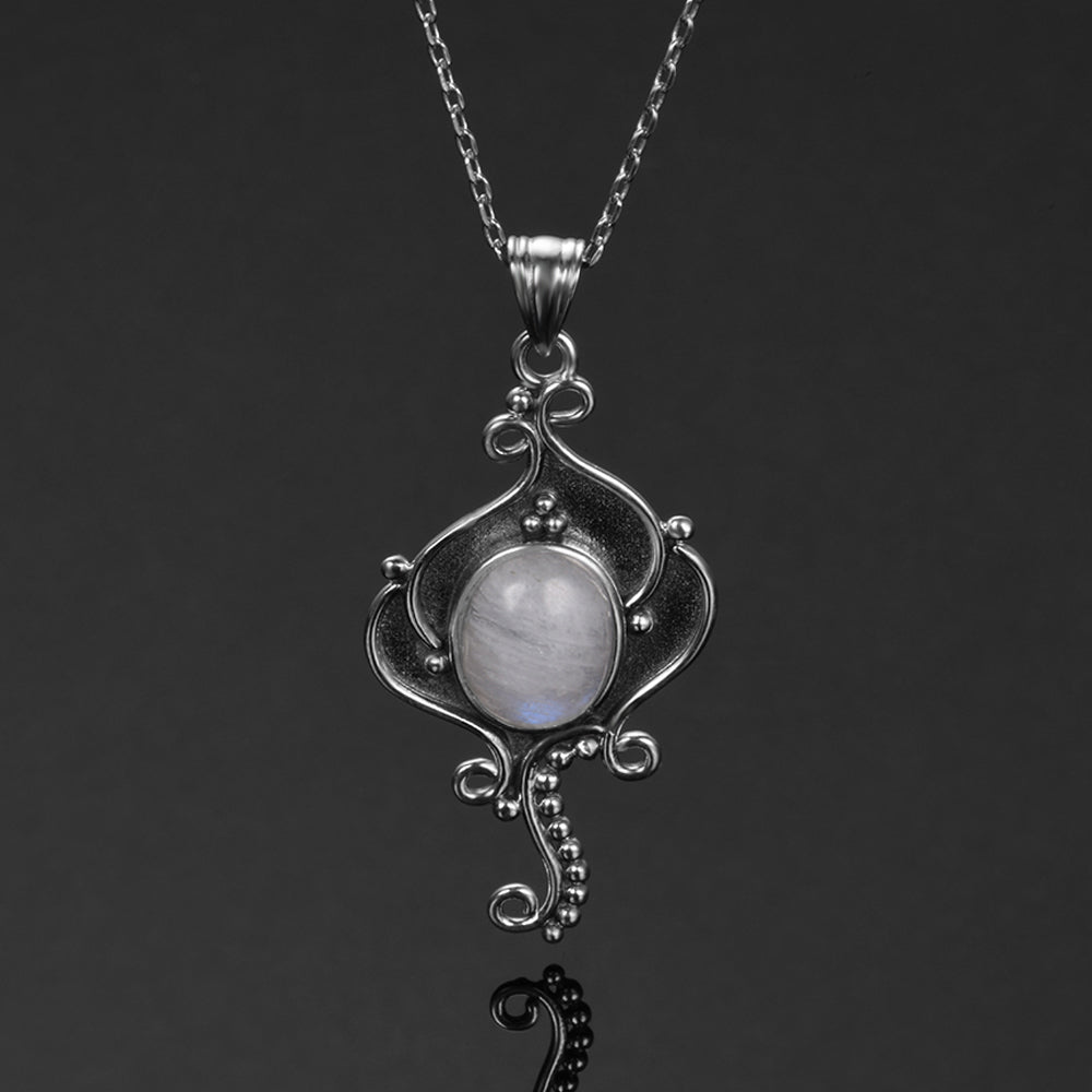 Collier en Pierre de Lune de 8x10mm Bijoux d'âmes