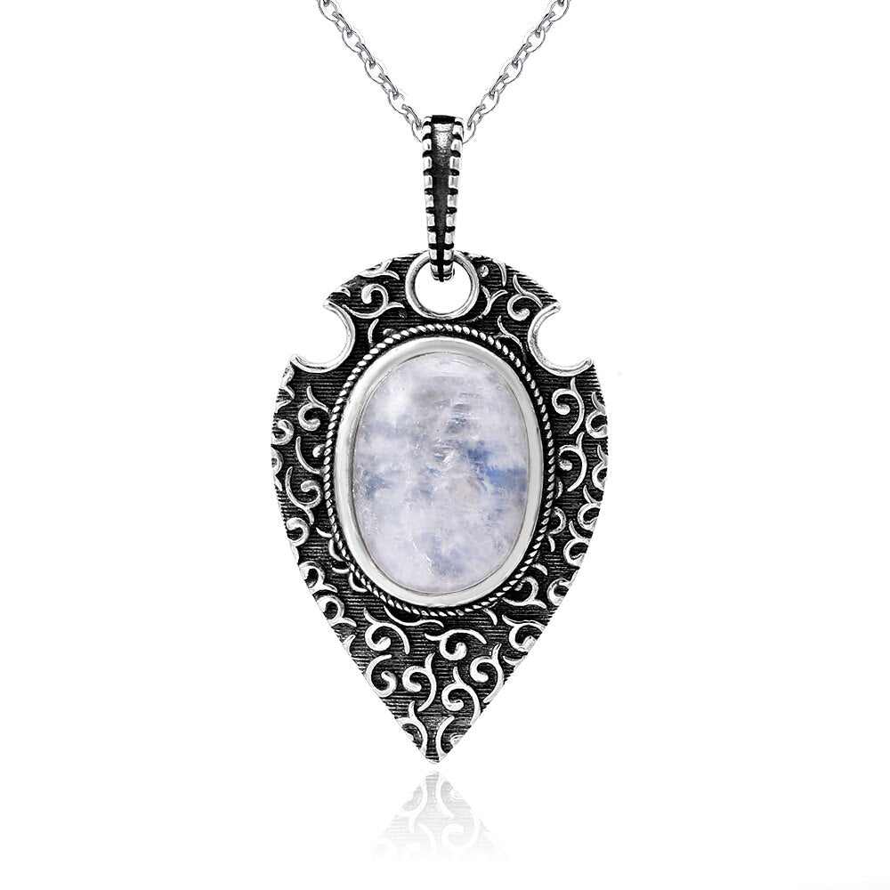 Collier en Pierre de Lune de 10x14mm Bijoux d'âmes