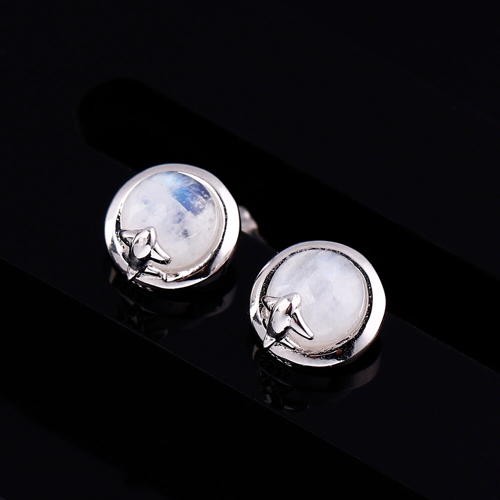 Boucles d'oreilles en Pierre de Lune de 6mm Bijoux d'âmes