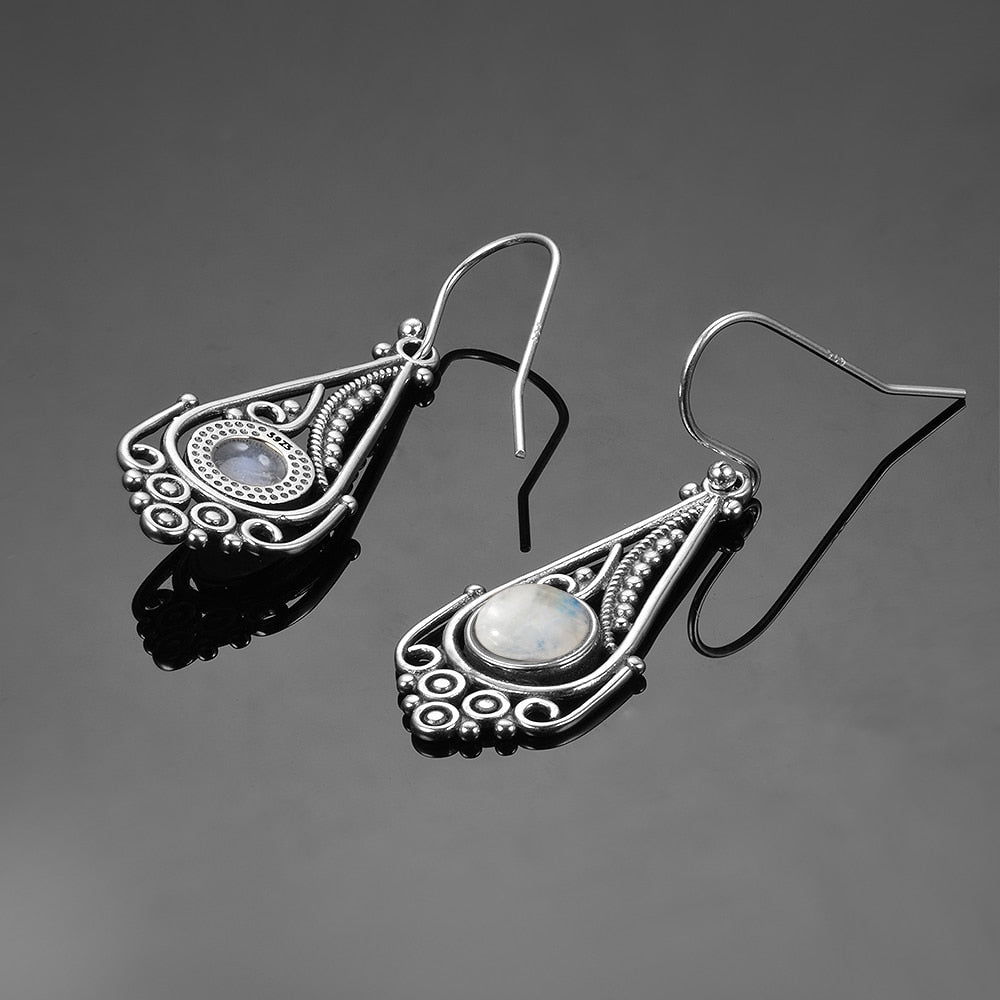 Boucles d'oreilles en Pierre de Lune de 7mm Bijoux d'âmes