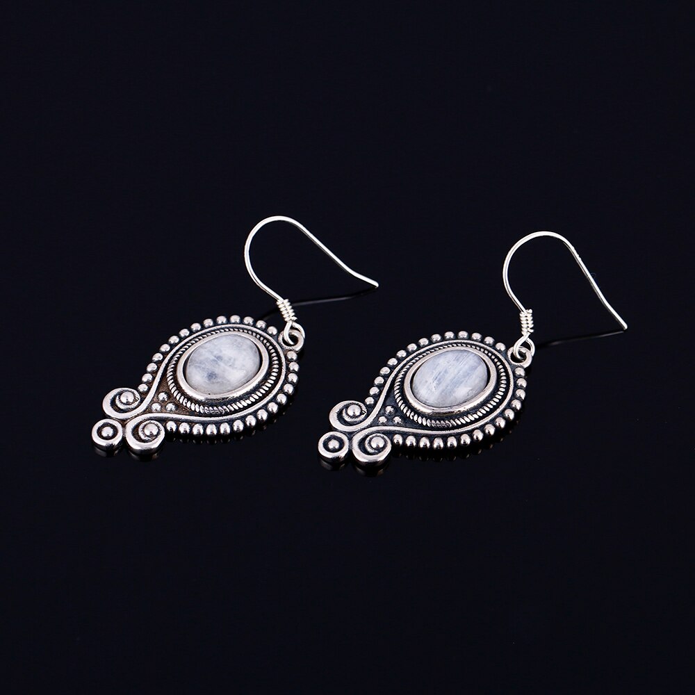 Boucles d'oreilles Pierre de Lune de 7x9mm Bijoux d'âmes