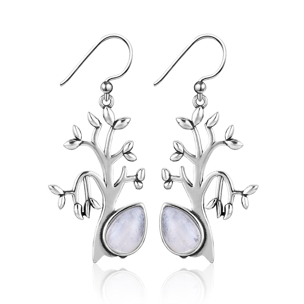 Boucles d'oreilles en Pierre de Lune de 6x9mm Bijoux d'âmes