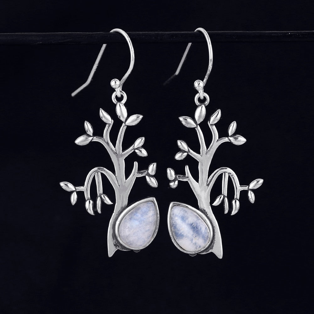 Boucles d'oreilles en Pierre de Lune de 6x9mm Bijoux d'âmes