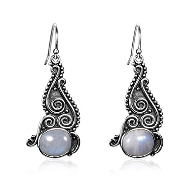 Boucles d'oreilles en Pierre de Lune de 8x10mm Bijoux d'âmes