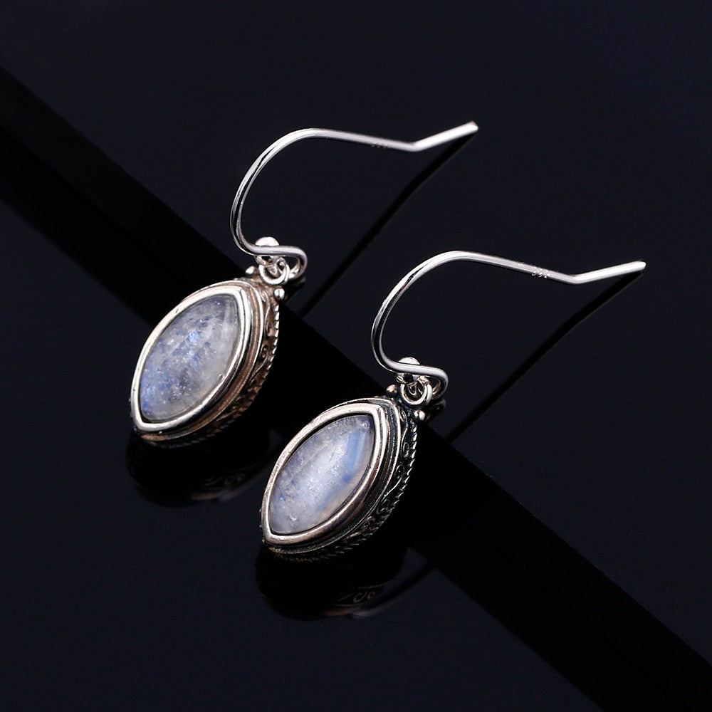 Boucles d'oreilles en Pierre de Lune de 5x10mm Bijoux d'âmes