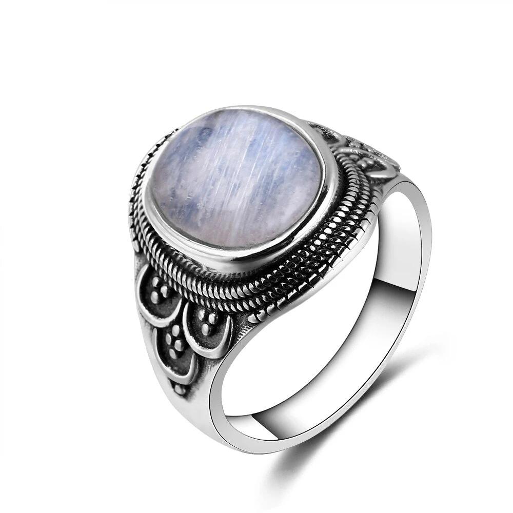 Bague en Pierre de Lune de 10x14mm Bijoux d'âmes