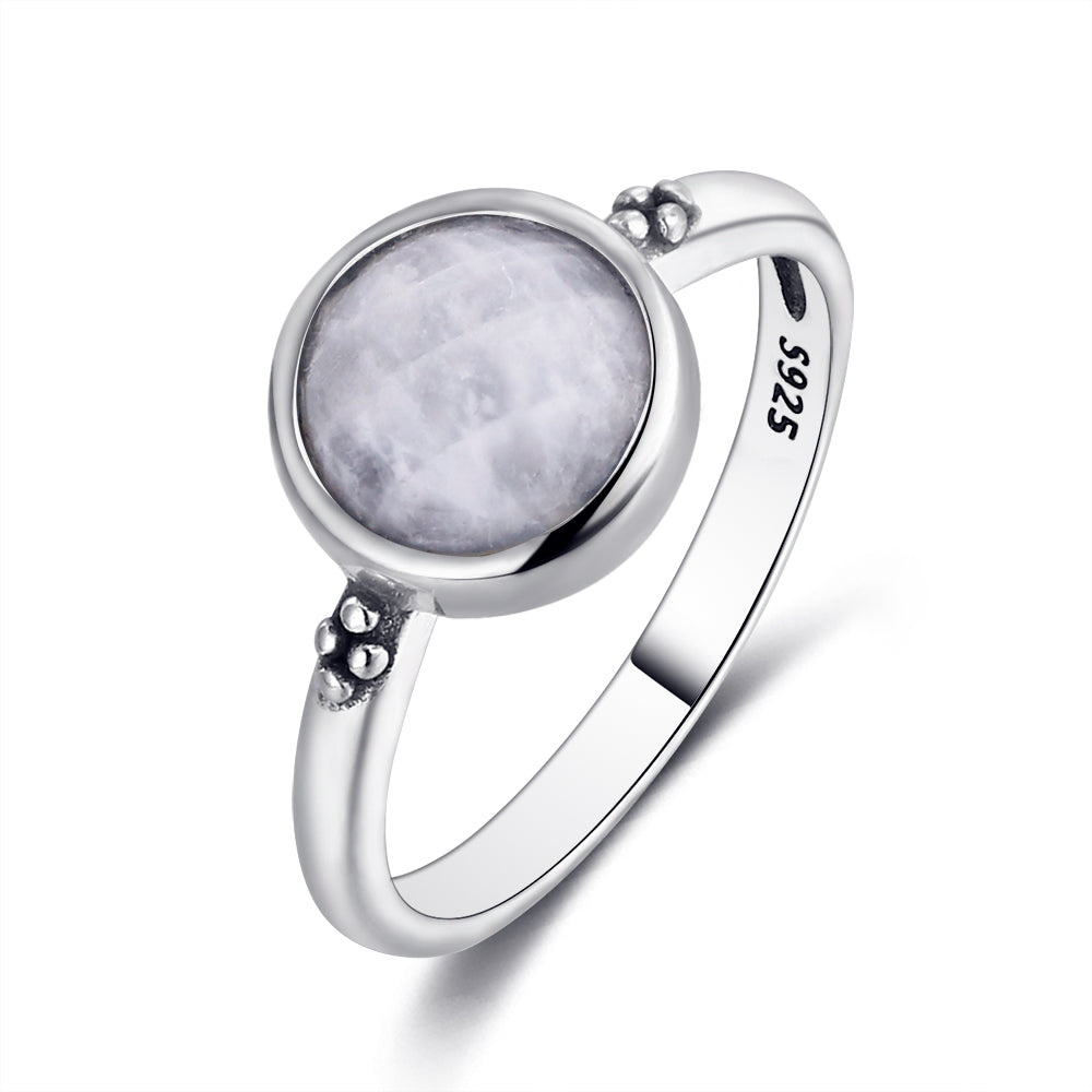 Bague en Pierre de Lune de 8mm Bijoux d'âmes