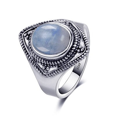 Bague en Pierre de Lune de 8x10mm Bijoux d'âmes