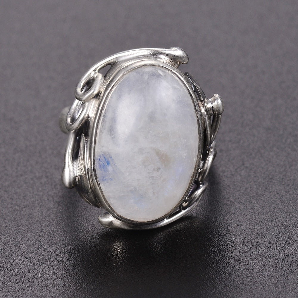 Bague en Pierre de Lune de 11x17mm Bijoux d'âmes