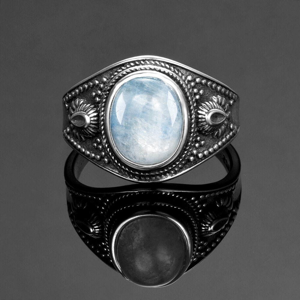 Bague en Pierre de Lune de 8x10mm Bijoux d'âmes