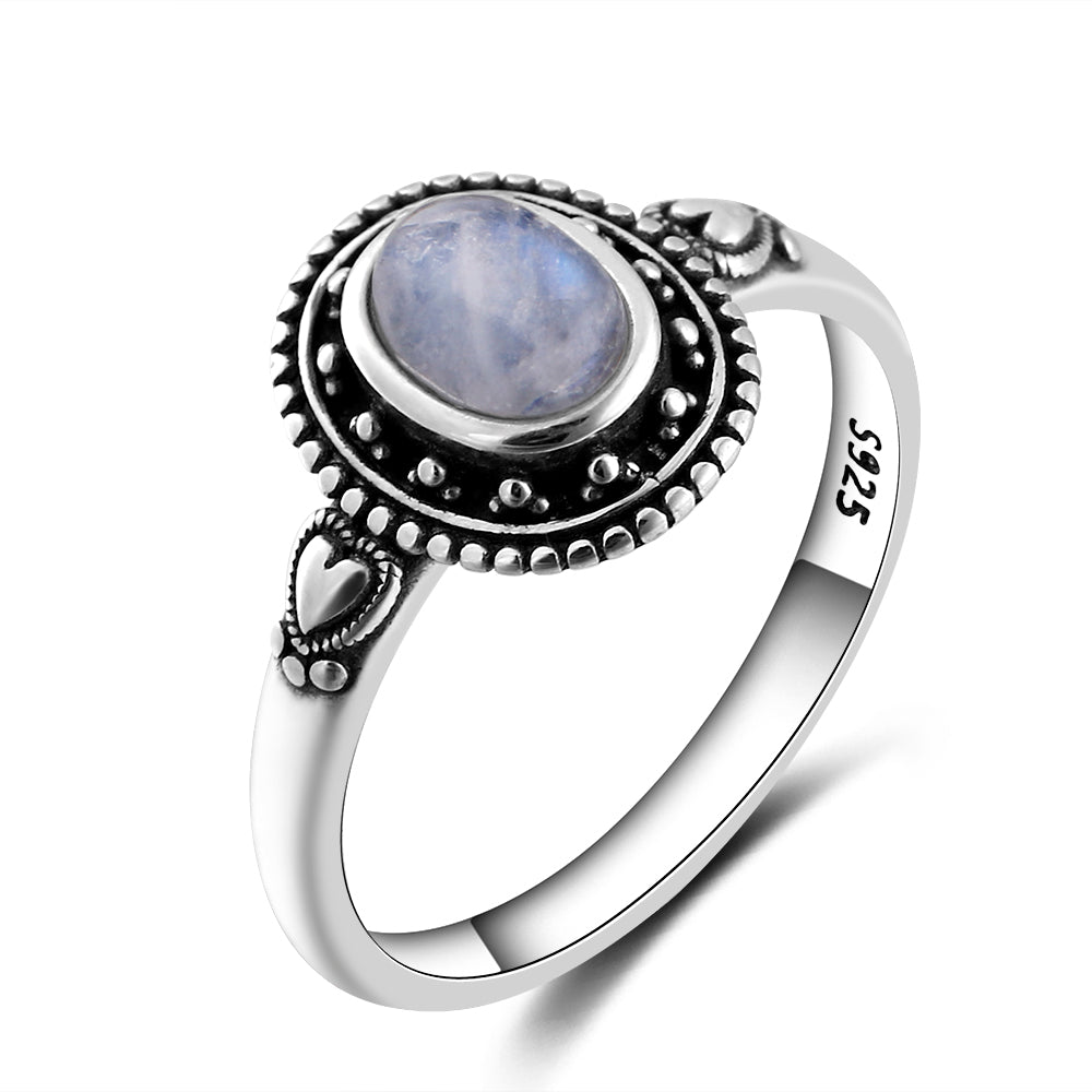 Bague en Pierre de Lune de 5x7mm Bijoux d'âmes