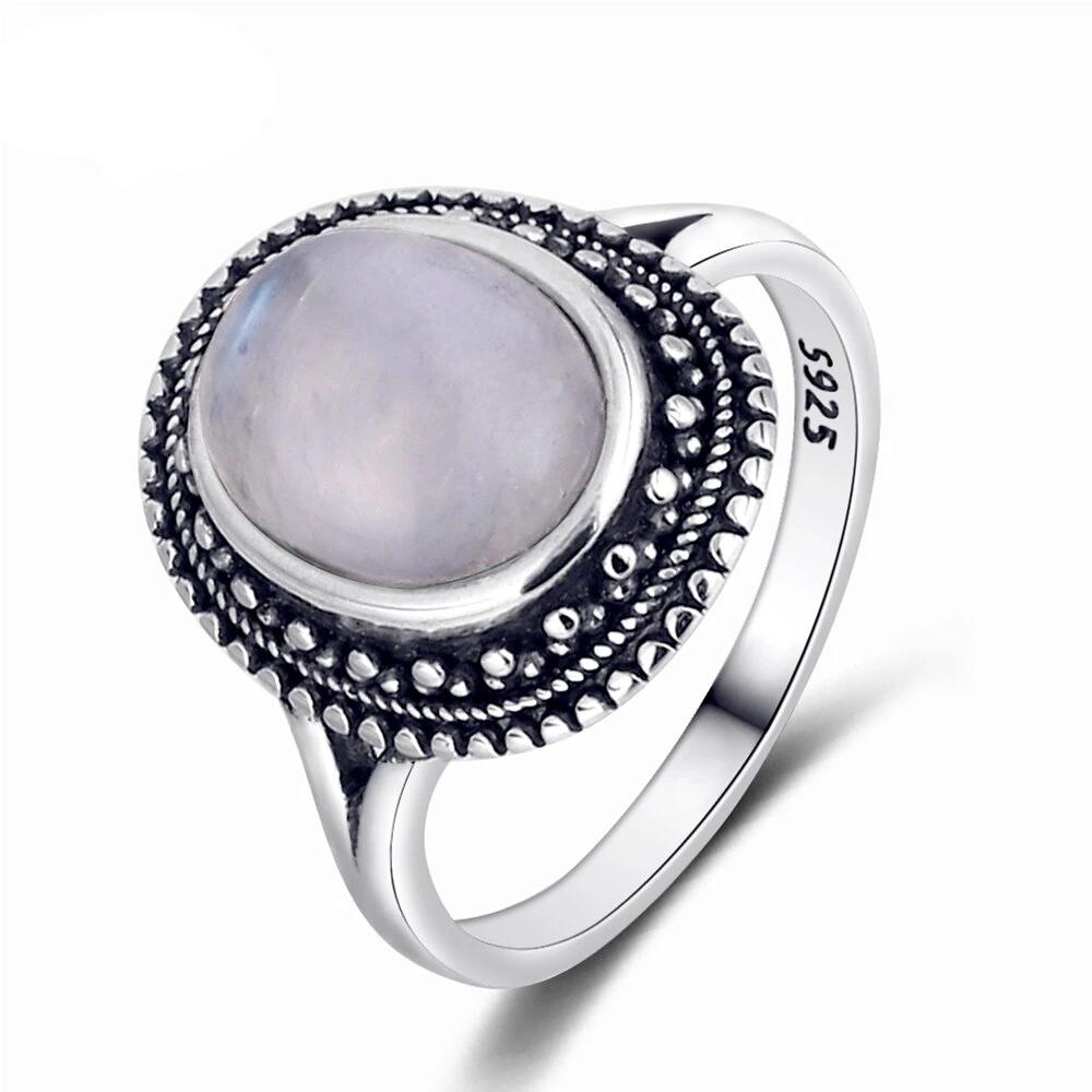 Bague en Pierre de Lune de 8x10mm Bijoux d'âmes