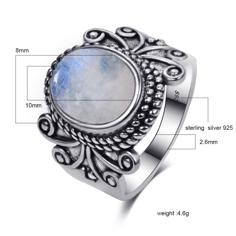 Bague en Pierre de Lune et Argent Bijoux d'âmes