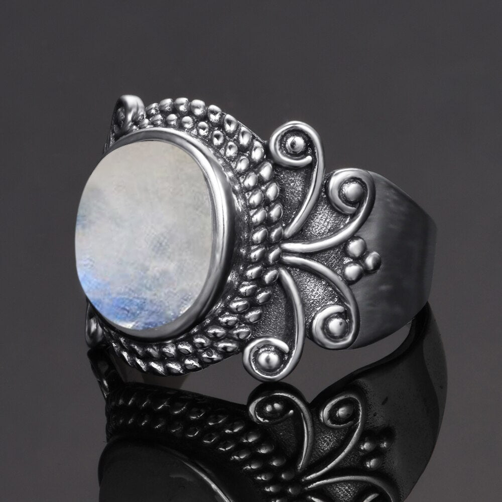 Bague en Pierre de Lune et Argent Bijoux d'âmes