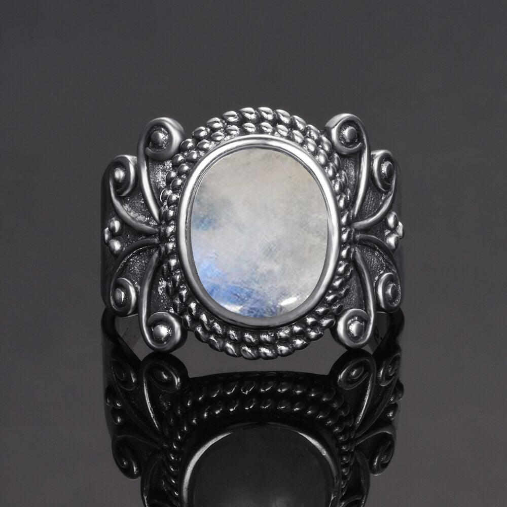 Bague en Pierre de Lune et Argent Bijoux d'âmes