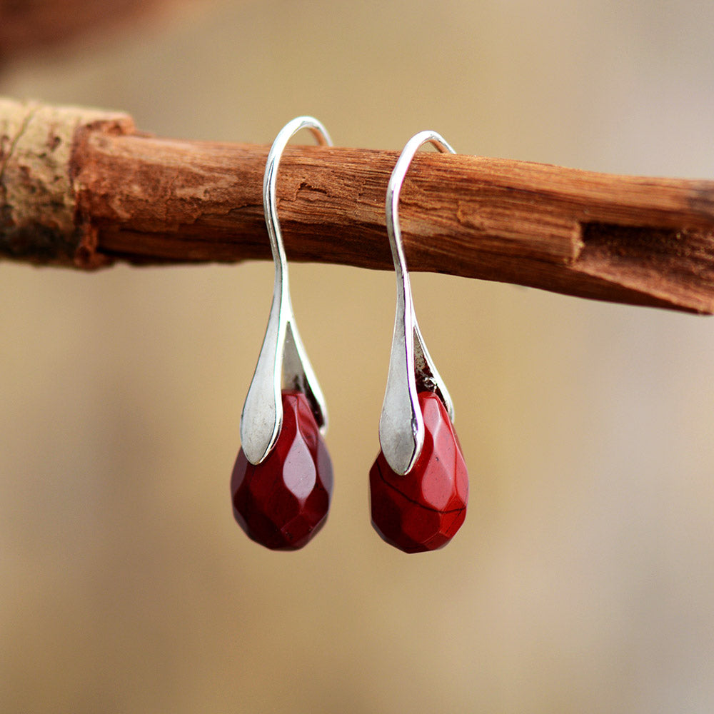 Boucles d'oreilles "Vitalité" en Jaspe rouge Ma boutique