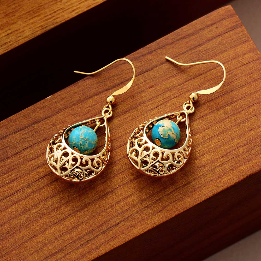 Boucles d'oreilles "Épanouissement" en Turquoise Ma boutique