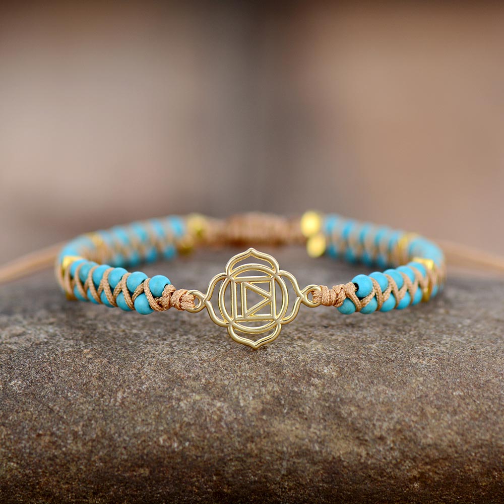 Bracelet wrap "Chakra racine" en Turquoise Ma boutique