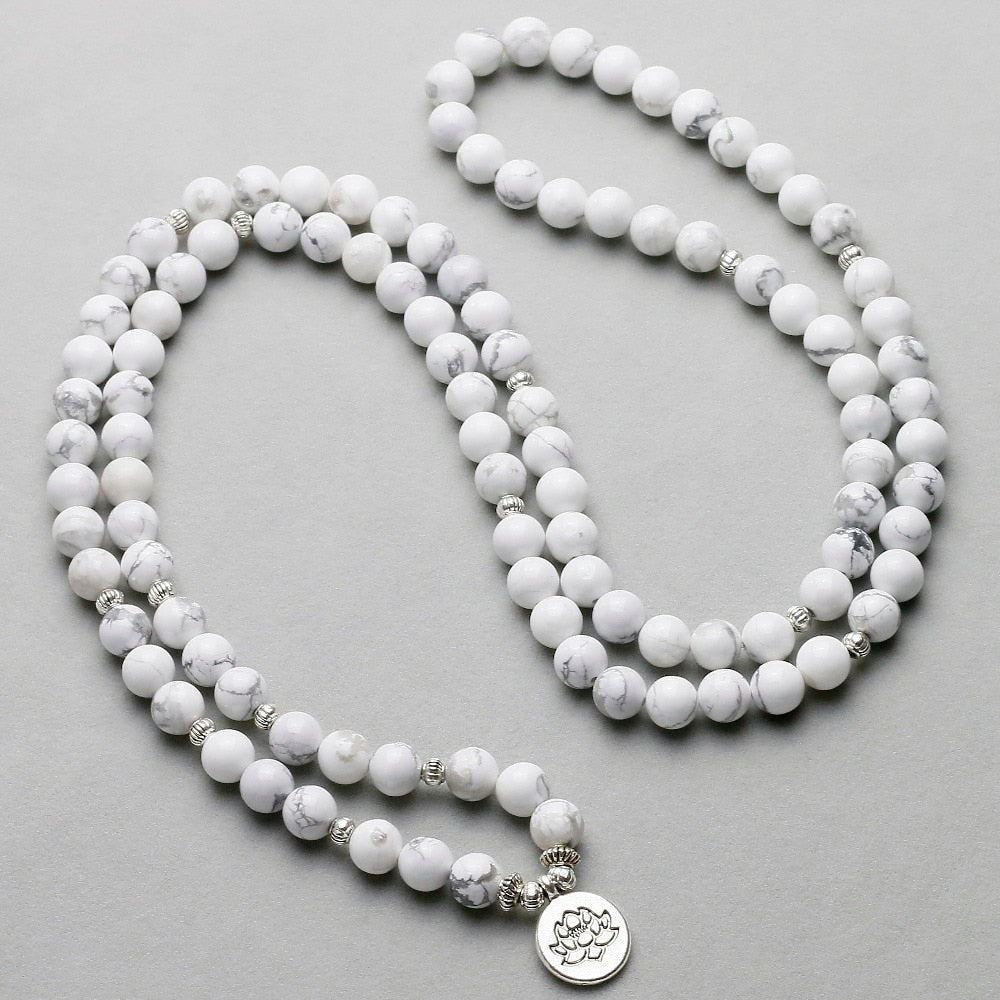 Bracelet mala "Cohérence" en Howlite avec charm Ma boutique