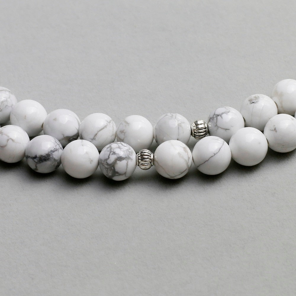 Bracelet mala "Cohérence" en Howlite avec charm Ma boutique