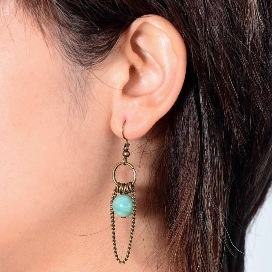 Boucles d'oreilles "Pouvoir" en Amazonite Ma boutique