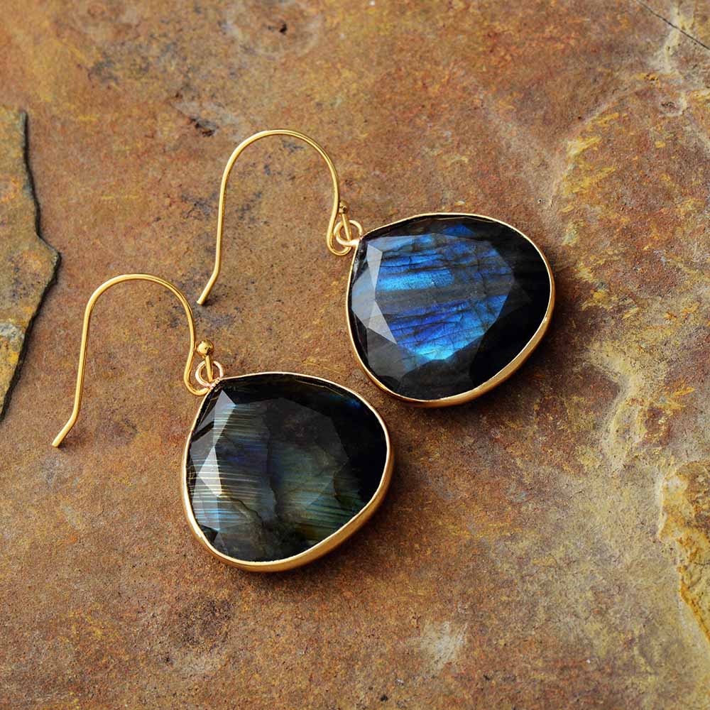 Boucles d'oreilles "Sacré" en Labradorite Ma boutique