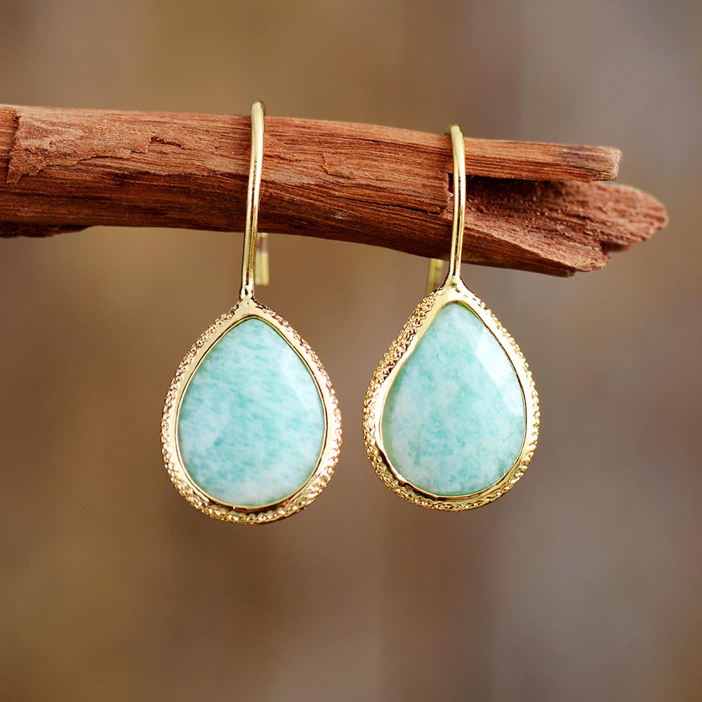 Boucles d'oreilles "Convalescence" en Amazonite Ma boutique