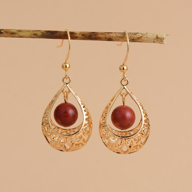 Boucles d'oreilles "Conception" en Jaspe rouge Ma boutique