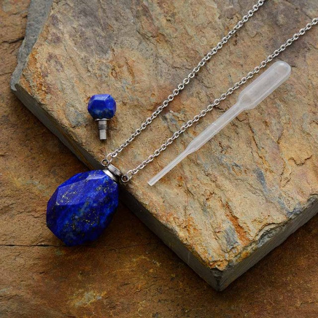 Collier diffuseur de parfum en Lapis-lazuli / Fluorite Ma boutique