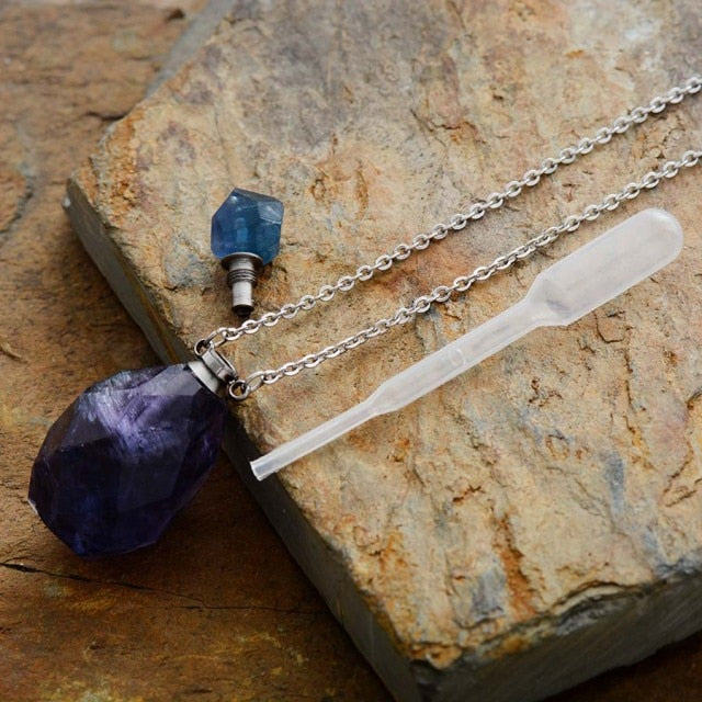 Collier diffuseur de parfum en Lapis-lazuli / Fluorite Ma boutique