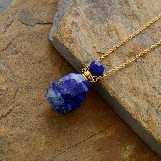 Collier diffuseur de parfum en Lapis-lazuli / Fluorite Ma boutique