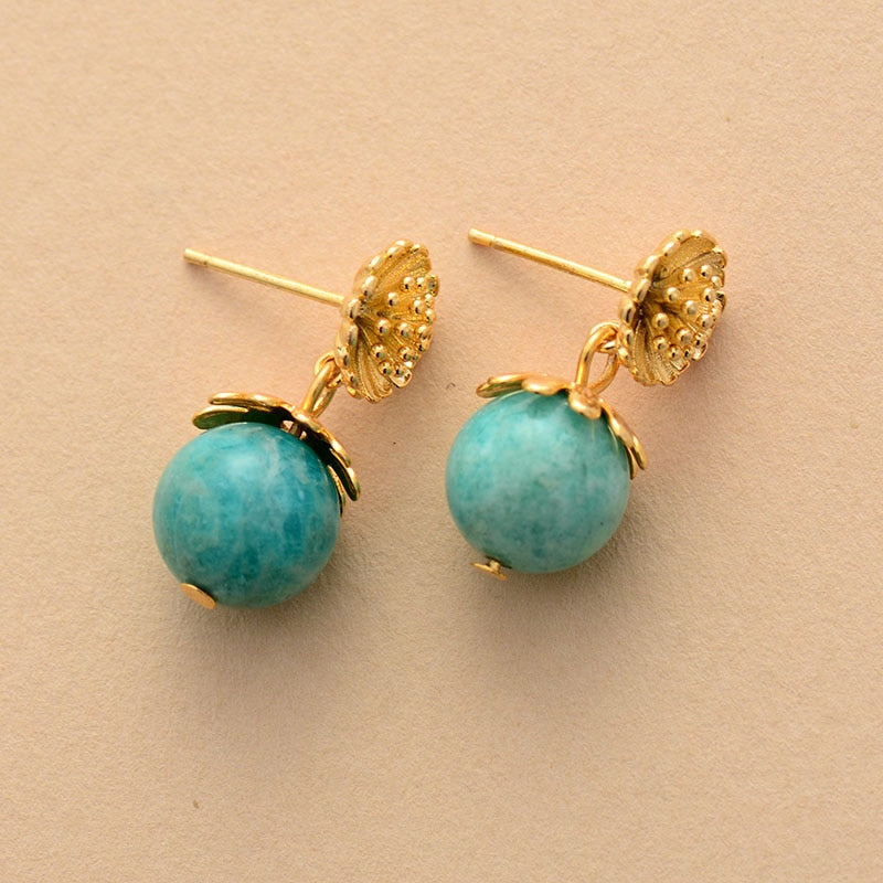 Boucles d'oreilles "Tiamat" en Amazonite Ma boutique