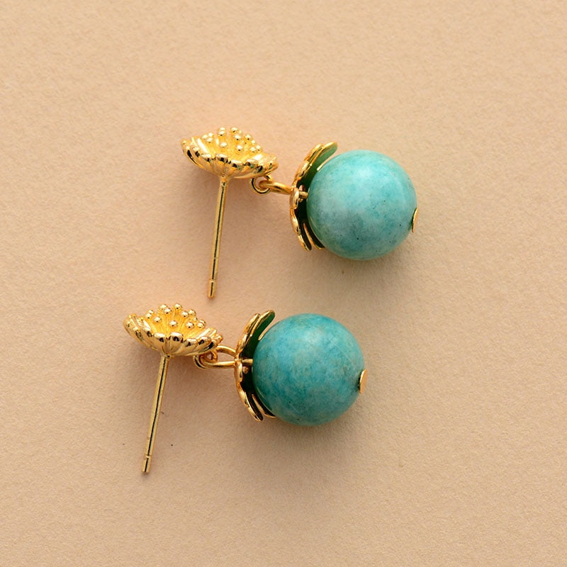 Boucles d'oreilles "Tiamat" en Amazonite Ma boutique