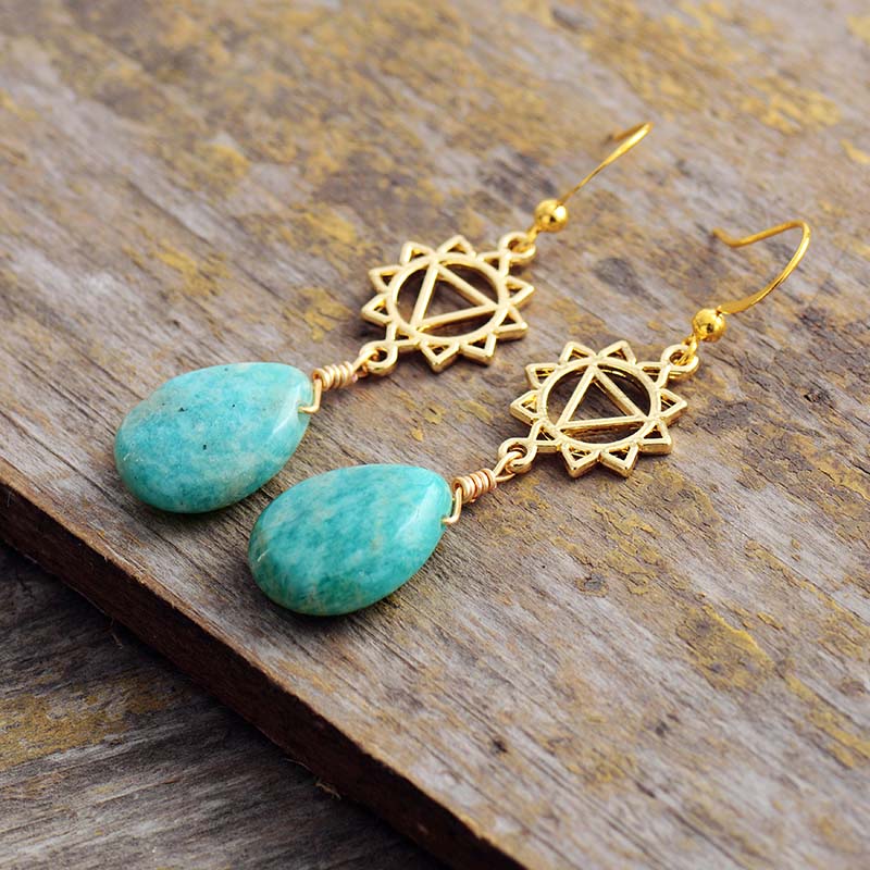 Boucles d'oreilles "Manipura" en Amazonite Ma boutique