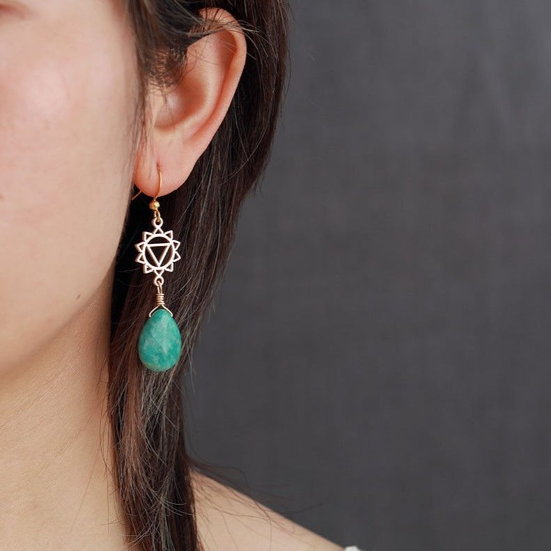 Boucles d'oreilles "Manipura" en Amazonite Ma boutique