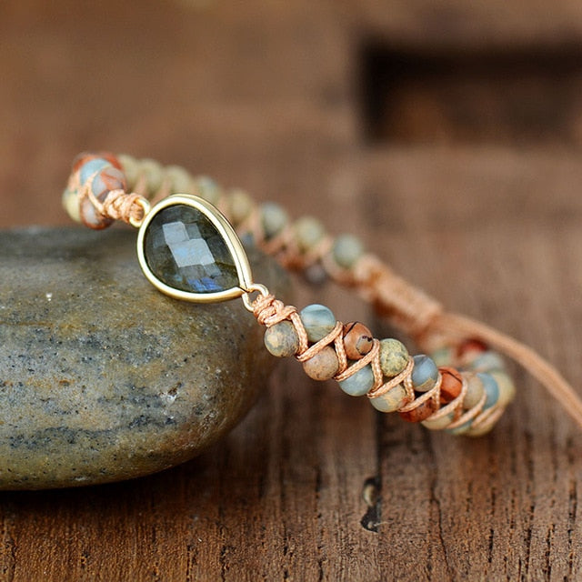 Bracelet wrap "Fierté" en Labradorite et Quartz Ma boutique