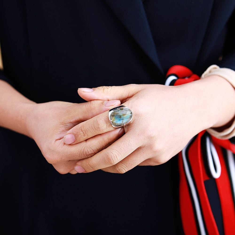 Bague "Intensité" en Labradorite Ma boutique